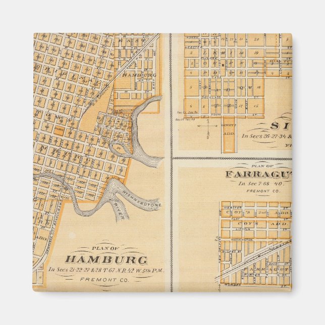 Pläne von Hamburg, Sidney, Farragut Magnet (Vorne)