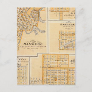 Pläne von Hamburg, Sidney, Farragut Postkarte