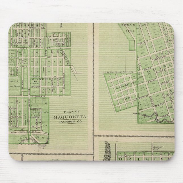 Pläne von Maquoketa, Bellevue, Princeton Mousepad (Vorne)