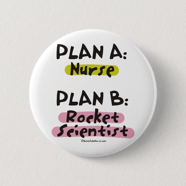 Planen Sie eine Krankenschwester - Wissenschaftler Button (Vorderseite)