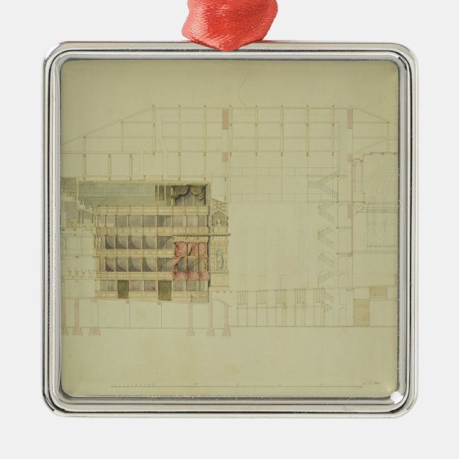 Planen Sie für das königliche Theater Dresdens, Ornament Aus Metall (Vorne)