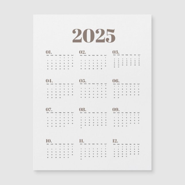 Planer 2025 magnetkarte (Vorderseite)