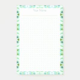 Planer für die Uni eines grünen Punktgitters Post-it Klebezettel