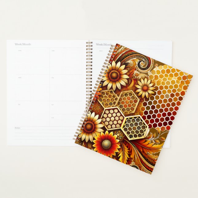 Planer mit Honeycomb und Blumendesign (Anzeige)