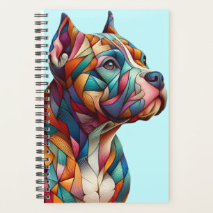 Planer mit mehrfarbigem Kubist Pitbull Terrier