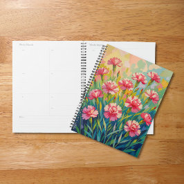 Planer mit rosa Nelken