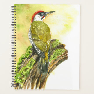 Planer mit Watercolor Green Woodpecker