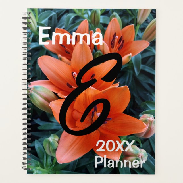 Planer, Orangefarbene Lily-Blume Planer (Vorderseite)