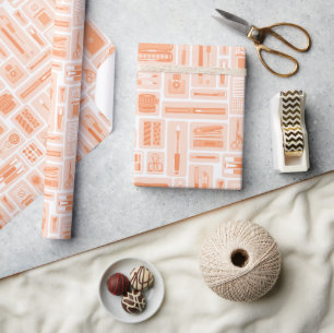Planer Stationery Peach Orange Muster Geschenkpapier