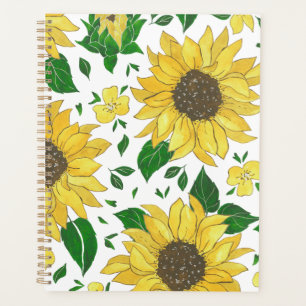 Planer Wasserfarbe Sonnenblumen-Muster