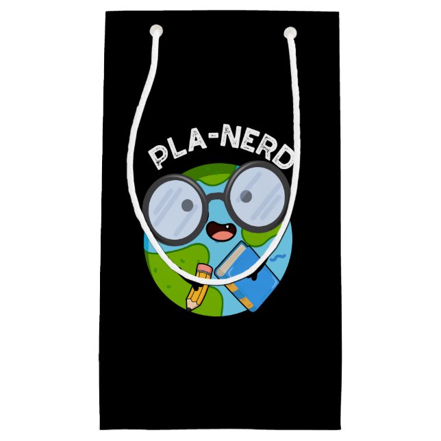 Planerd Funny Planet Puns Dark BG Kleine Geschenktüte (Vorderseite)
