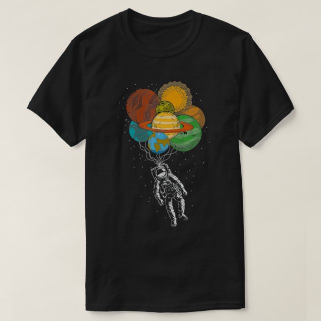 Planet Balloon Space Science Kids Gift Galay Astro T-Shirt (Design vorne)