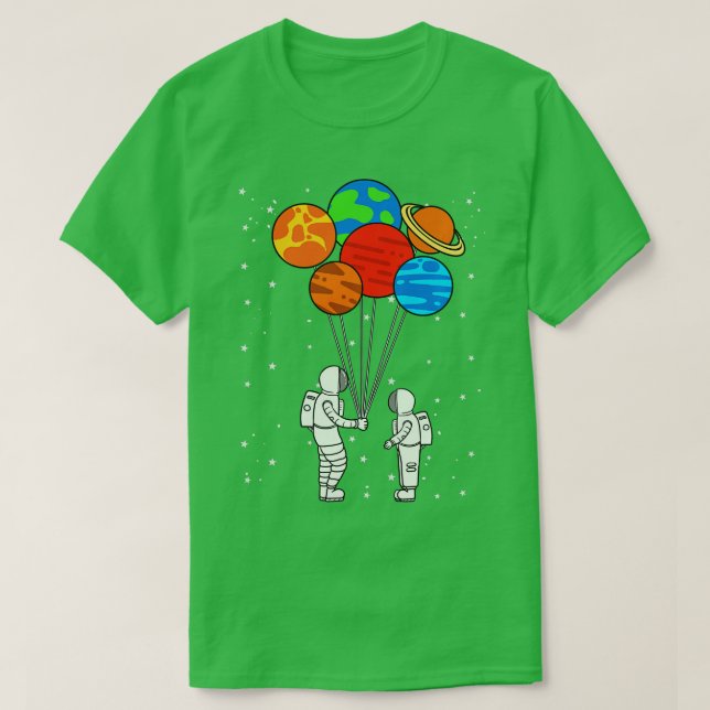 Planet Balloons Astronaut Planets Galaxy Weltraum T-Shirt (Design vorne)