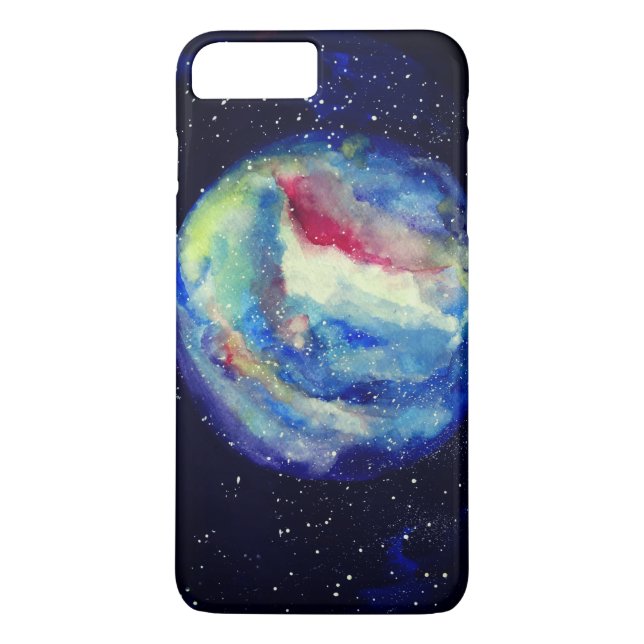 Planet Case, Wasserfarben-Cosmos-Kunst Case-Mate iPhone Hülle (Rückseite)