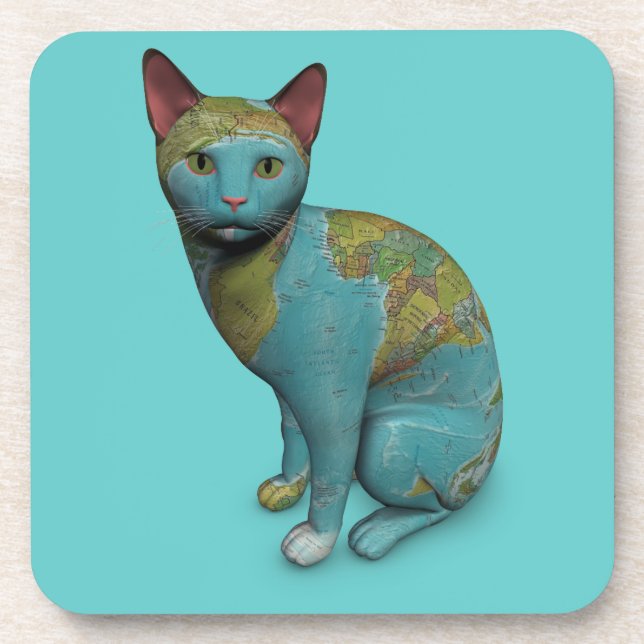 Planet Cat Getränkeuntersetzer (Vorderseite)