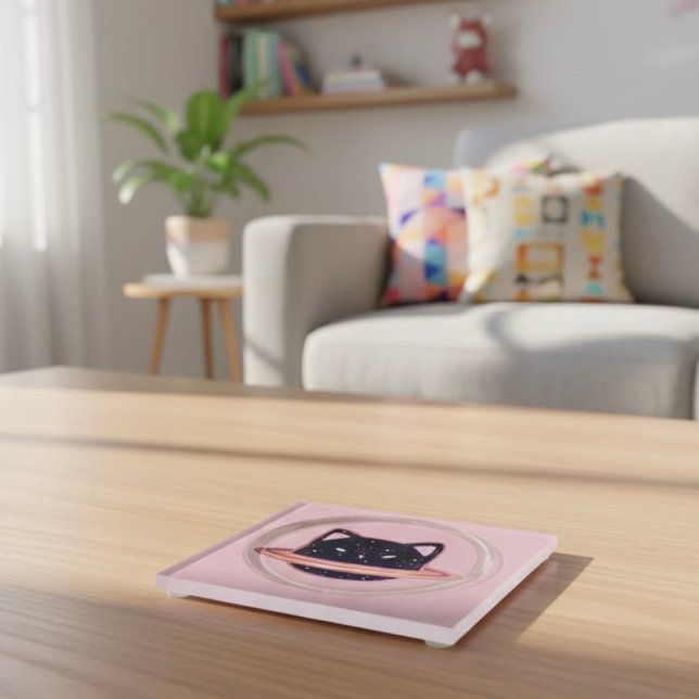 Planet Cat Glass Untersetzer (Von Creator hochgeladen)