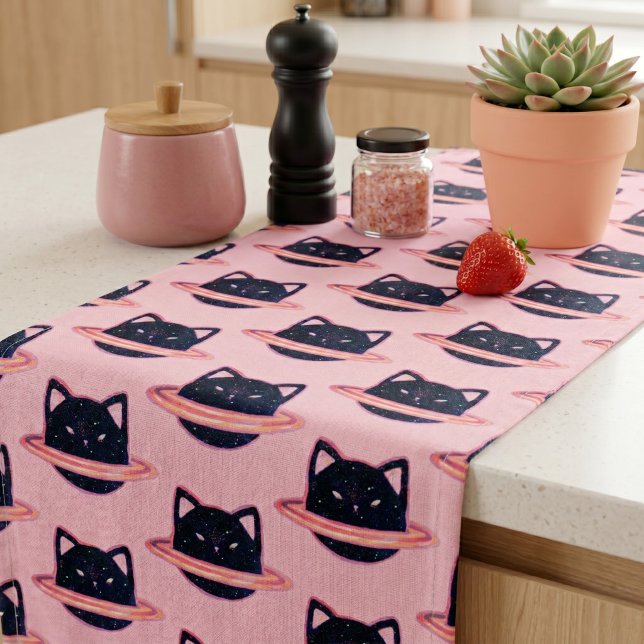 Planet Cat Long Table Runner Großer Tischläufer (Von Creator hochgeladen)