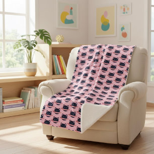 Planet Cat Sherpa Blanket Sherpadecke