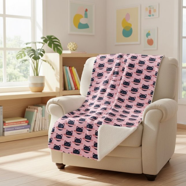 Planet Cat Sherpa Blanket Sherpadecke (Von Creator hochgeladen)