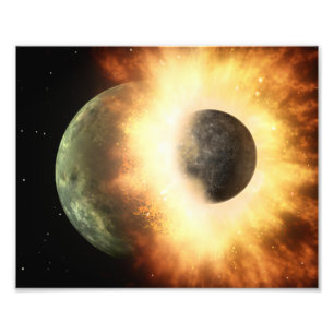 Planet Collision Space Art Fotodruck