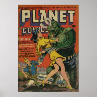 Planet Comic 23 Vintage SciFi Poster