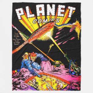 Planet-Comicen Laser Attack Scannen Fi Vintage Com Fleecedecke