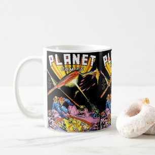 Planet Comics Laser Angriff Sci-Fi Vintage Comics Kaffeetasse