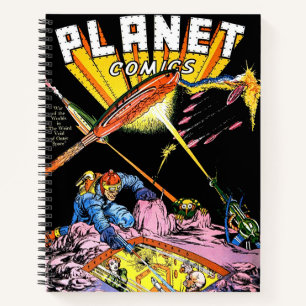 Planet Comics Laser Angriff Sci-Fi Vintage Comics Notizbuch