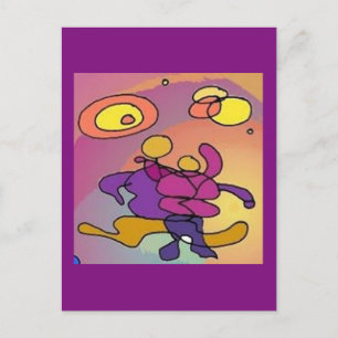 Planet Dancers Abstrakt Art Postcard Postkarte