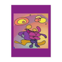 Planet Dancers Abstrakt Art Postcard