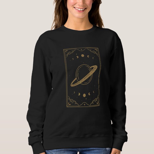 Planet des Glücks  Witchy Tarotkarten-Ästhetik Sweatshirt (Vorderseite)