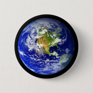 Planet Earth Blue Marble Button