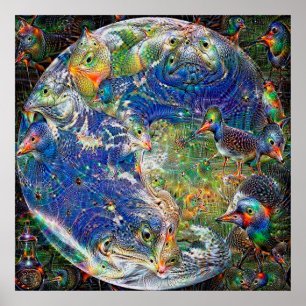 Planet Earth Deep Dream Poster