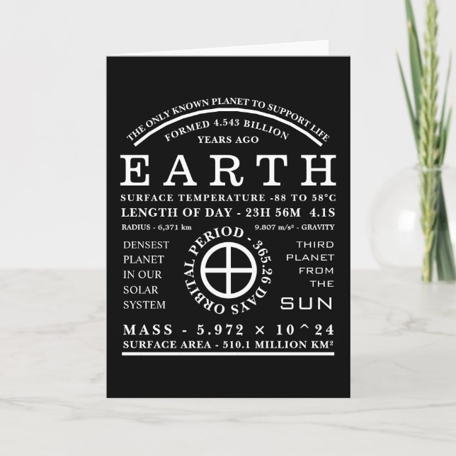 Planet Earth Detailed Astronomy Symbol Karte (Vorderseite)