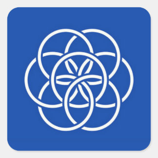 Planet earth flag quadratischer aufkleber