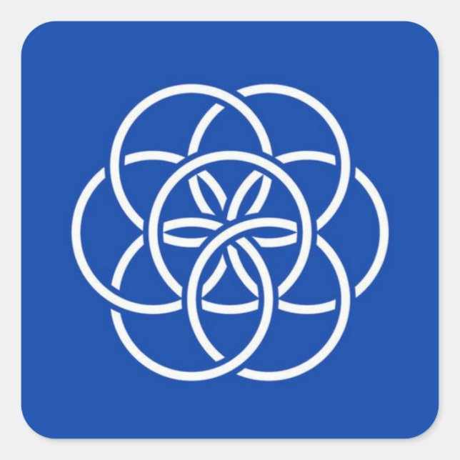 Planet earth flag quadratischer aufkleber (Vorderseite)