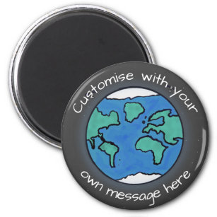 Planet Earth Globe Custom Magnet