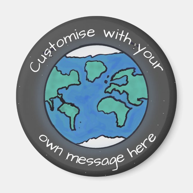 Planet Earth Globe Custom Magnet (Vorne)