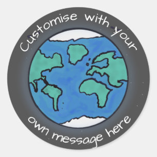 Planet Earth Globe Custom Runder Aufkleber
