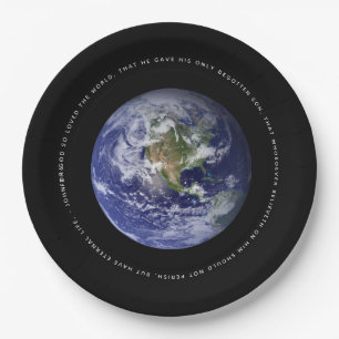Planet Earth in Space - Christian John 3:16 Pappteller