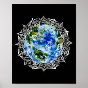Planet Earth Mandala Poster
