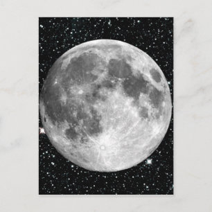 PLANET EARTH-MOON-Stern-Hintergrund (Sonnensystem) Postkarte