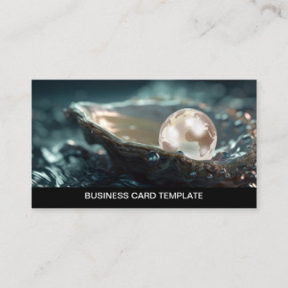 Planet Earth Oyster Pearl Visitenkarte