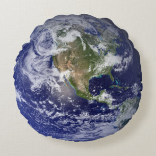 Planet Earth Space Solar System Zuhause Blue Rundes Kissen