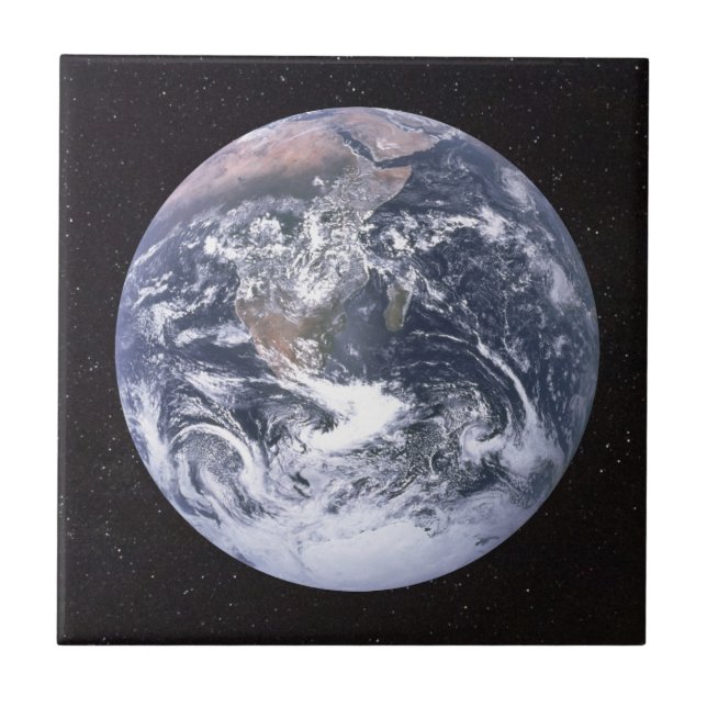 Planet Earth Starry Sky Fliese (Vorderseite)