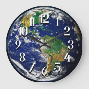 Planet Earth Wall Clock Große Wanduhr