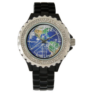 Planet Earth World Peace Watch Armbanduhr