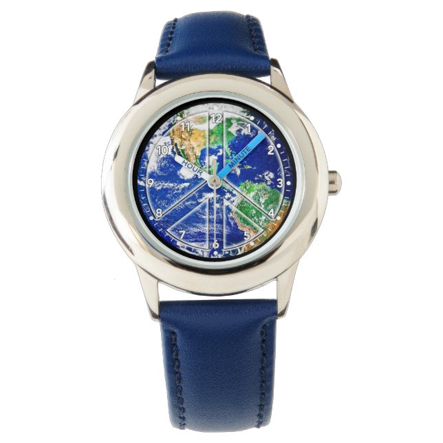 Planet Earth World Peace Watch Armbanduhr (Vorderseite)