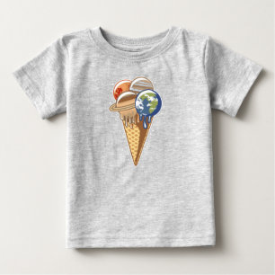 Planet Eiscreme-Kegel Lustiges Essen Baby T-shirt