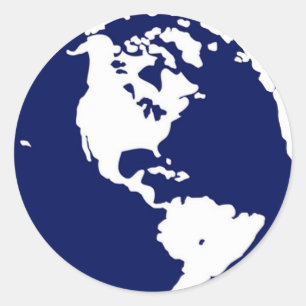 Planet-Erde-Aufkleber in Blau und Weiß Runder Aufkleber